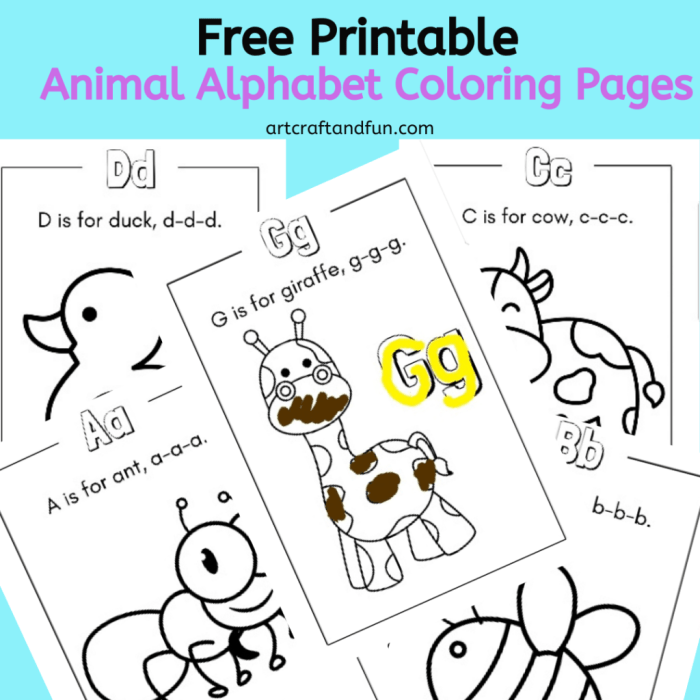 Alphabet coloring animal pages color getcolorings printable print letter