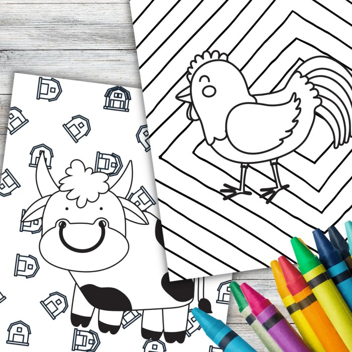 Barn animals coloring pages