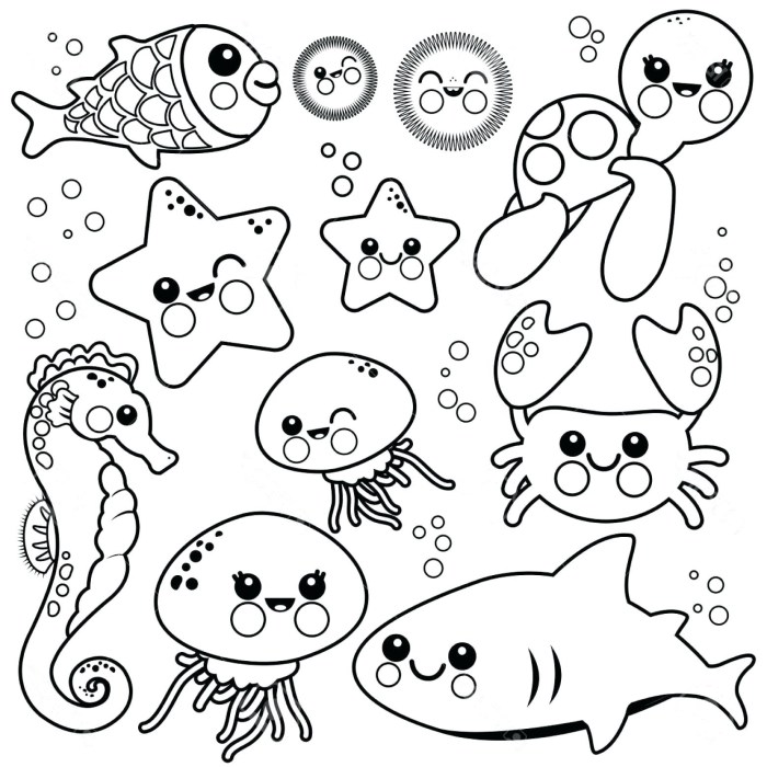 Sea animals coloring sheets