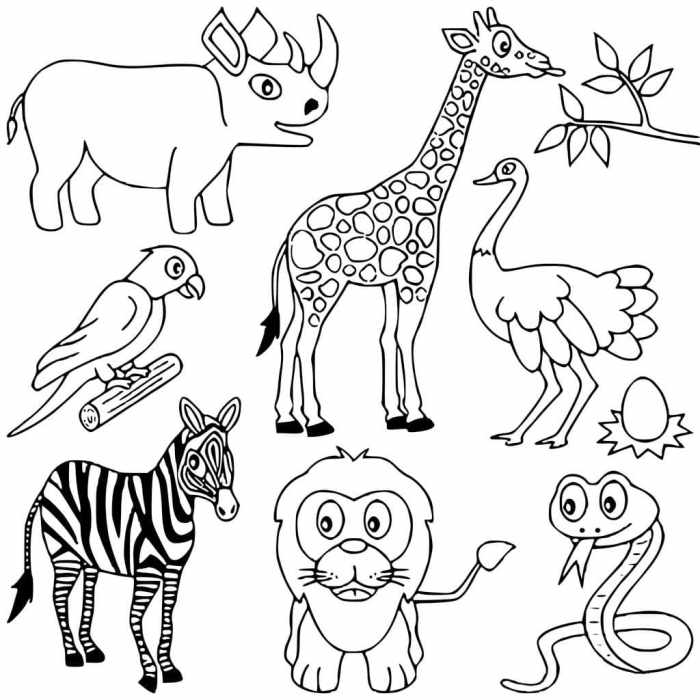 Coloring pages of african animals