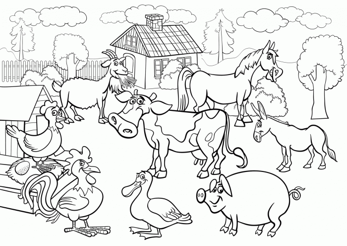 Free printable coloring pages farm animals