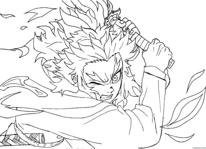 Anime coloring pages demon slayer