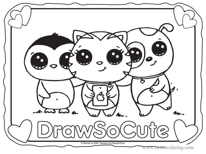 Free printable cute animal coloring pages