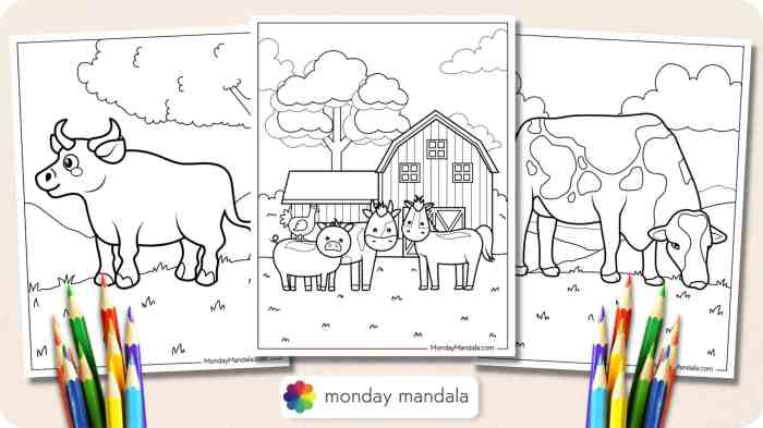 Farm animals coloring pages printable