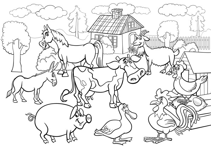 Barn animals coloring pages