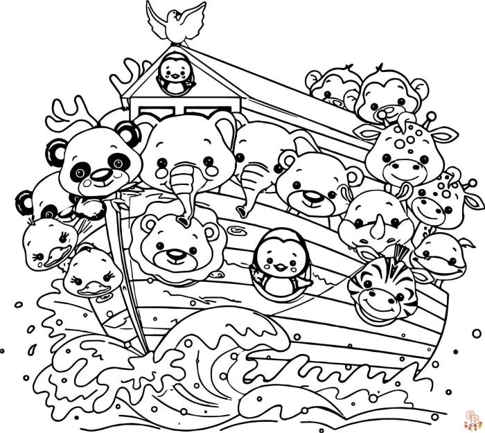 Noah's ark animals coloring pages