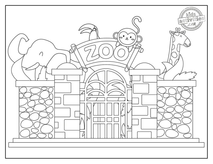 Coloring pages zoo animals