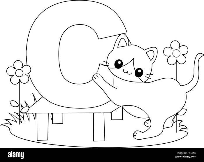 Coloring pages alphabet animals