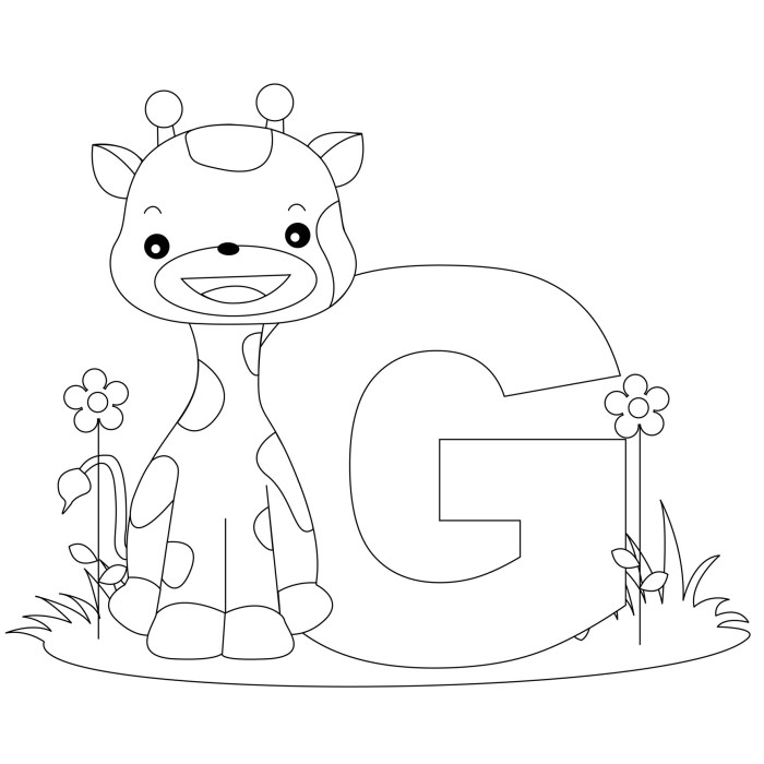 Animal alphabet coloring pages