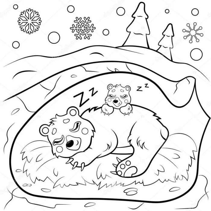 Hibernating animals coloring pages