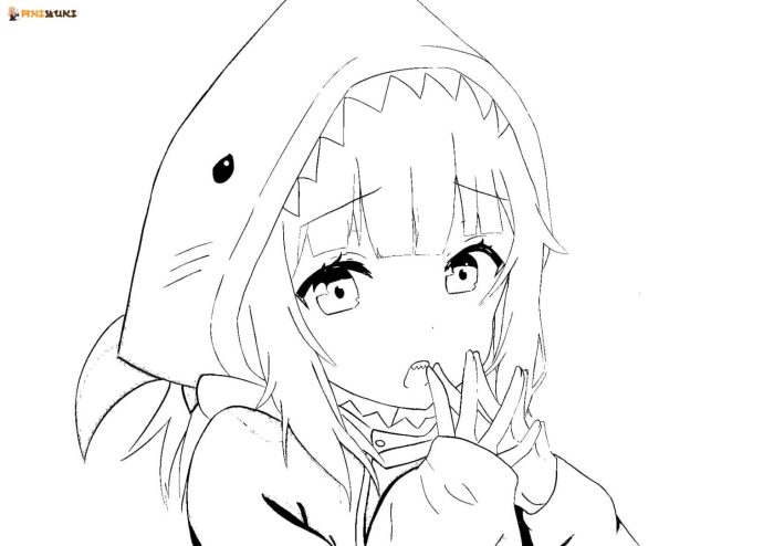 Female anime coloring pages