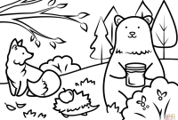 Fall animals coloring pages