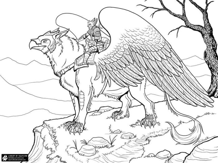 Mythical animal coloring pages