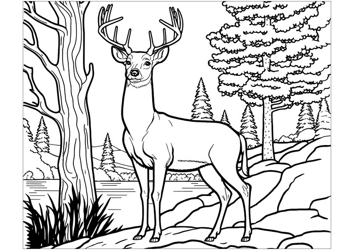 Animal coloring page deer