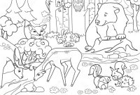 Forest coloring pages with animals