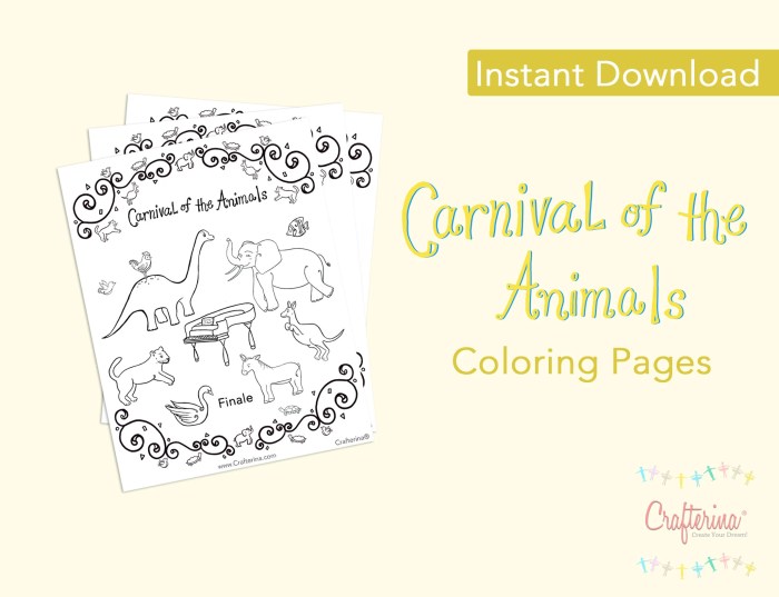 Carnival of the animals coloring pages