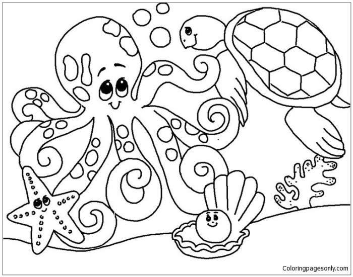 Sea animals coloring pages