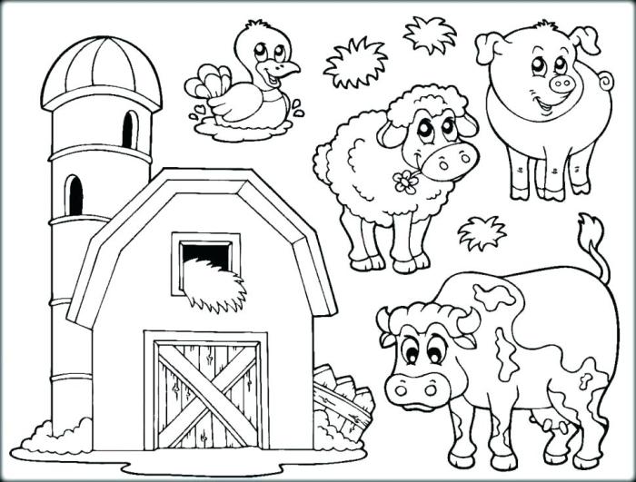 Realistic farm animal coloring pages