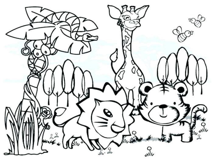 Coloring pages forest animals