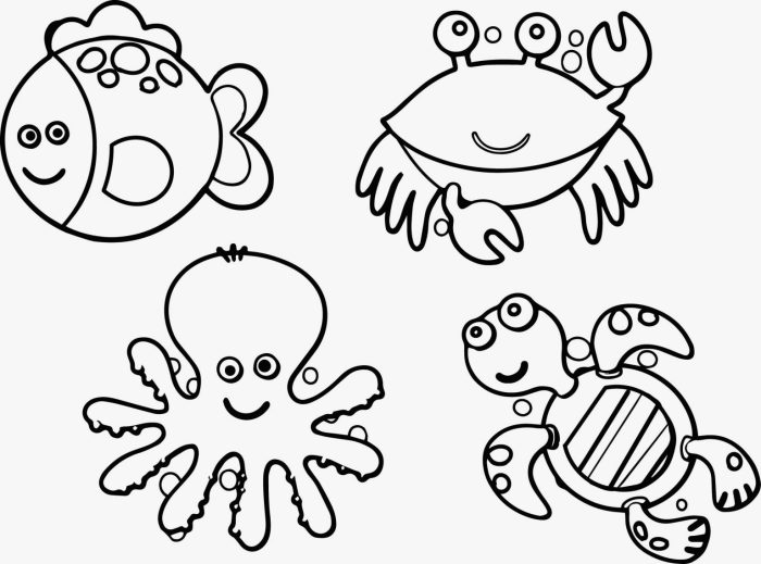 Under the sea animals coloring pages