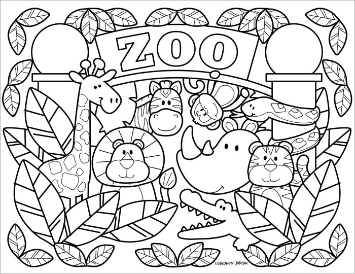 Zoo animal coloring sheets